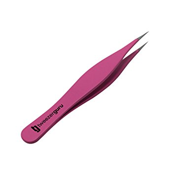 Pink Tweezers for Ingrown Hair by TweezerGuru - Best Stainless Steel Professional Pointed Tweezer – Precision Eyebrow and Splinter Removal Tweezers