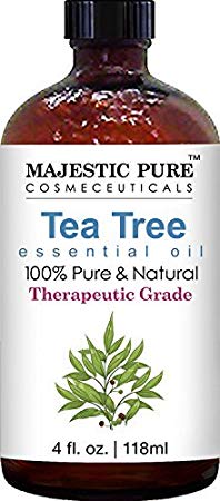 Majestic Pure Therapeurtic Melaleuca Alternifolia Tea Tree Oil with Dropper, 4 fl. Oz