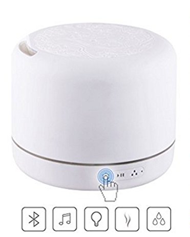 Homipooty 500ml Aromatherapy Essential Oil Diffuser with Bluetooth Speaker for Office Home Yoga Spa, 7 Color Changing Light,Touch Button