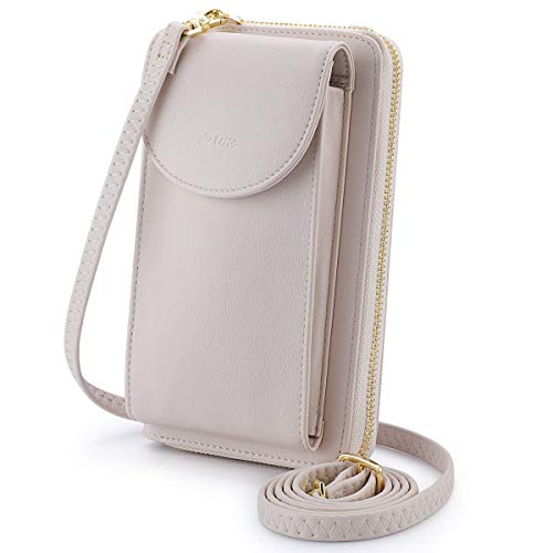 S-ZONE PU Leather RFID Blocking Crossbody Phone Bag for Women Cellphone Wallet Purse Pouch