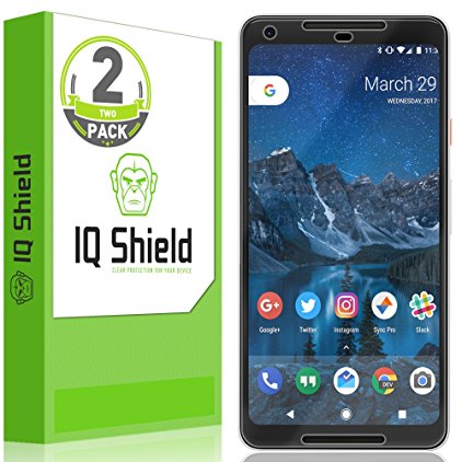 Google Pixel 2 XL Screen Protector (Max Coverage)[2-Pack], IQ Shield LiQuidSkin Full Coverage Screen Protector for Google Pixel 2 XL HD Clear Anti-Bubble Film