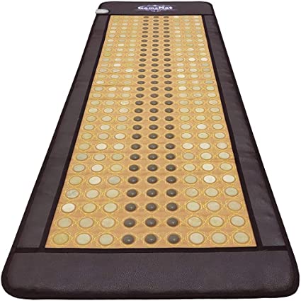 GemsMat - Grace- Far Infrared Jade and Tourmaline Bead Heat Stone Mat (70"L x 24"W) - FIR Therapy -FDA Registered Manufacturer - Adjustable Timer & Temperature - Infrared Heating Pad