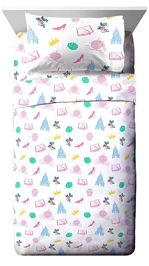 Jay Franco Disney Princess Sassy Full Sheet Set - Super Soft and Cozy Kid’s Bedding Features Rapunzel & Sleeping Beauty - Fade Resistant Polyester Microfiber Sheets (Official Disney Product)