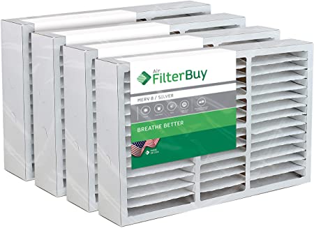 FilterBuy 16x20x5 / 16x22x5 Goodman Amana M0-1056 MFAH-S AMP-M0-1056 MU162 Compatible Pleated AC Furnace Air Filters (MERV 8, AFB Silver), 4 Pack.