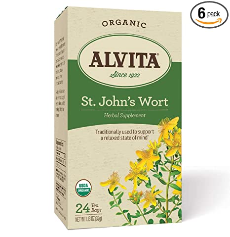Alvita Organic Herbal Tea Bags, St John's Wort, Pack of 6