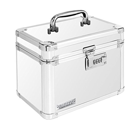 Vaultz Locking Personal Security Box, 10 x 7 x 7 Inches, White (VZ00171)