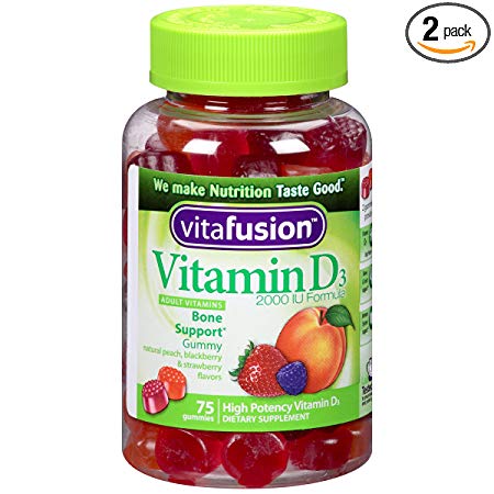 Vitafusion, Vitamin D3 Gummy Vitamins 2000 IU, 75-Count (Pack of 2)