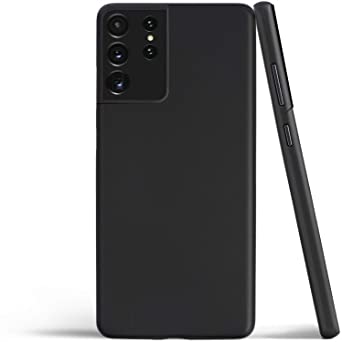 Thin Galaxy S21 Ultra Case, Thinnest Cover Ultra Slim Minimal - for Samsung Galaxy S21 Ultra 5G (2021) - totallee (Solid Black)