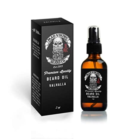 Mad Viking Beard Co. - Premium Beard Oil for All Lengths, All-Natural, Moisturizes Skin, Reduces Beard Itch, Helps Relieve Acne. For a Thicker Fuller Looking Beard. Made in the USA - 2oz (VALHALLA)