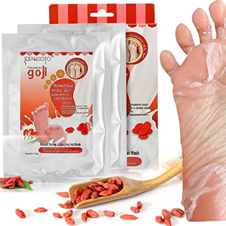 Foot Peel Mask, 2 Pairs Naturally Wolfberry Exfoliating Foot mask, Antifungal Foot Mask - Exfoliating Calluses and Dead Skin Remover,Repair Rough Heels