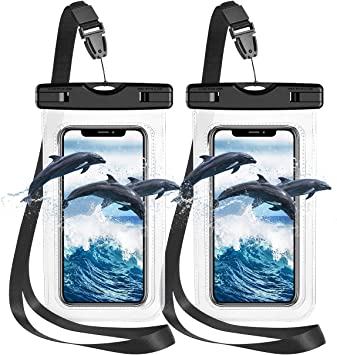 Waterproof Phone Case, 2 Pack IPX8 Universal Waterproof Phone Pouch Dry Bag with Lanyard for Outdoor Water Sports, Boating, Hiking for iPhone 12 Pro Max/11/XS Max/XR/X Galaxy S21 S20 etc. up to 7.0”