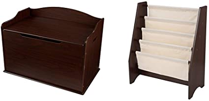 Austin Toy Box & KidKraft Sling Bookshelf, Espresso