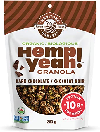 Manitoba Harvest Hemp Yeah! Granola, Dark Chocolate, 10oz, with 10 g of Protein, 3 g Omegas, 3 g of Fiber and Less Than 10 g Sugar Per Serving, Organic, Non-GMO