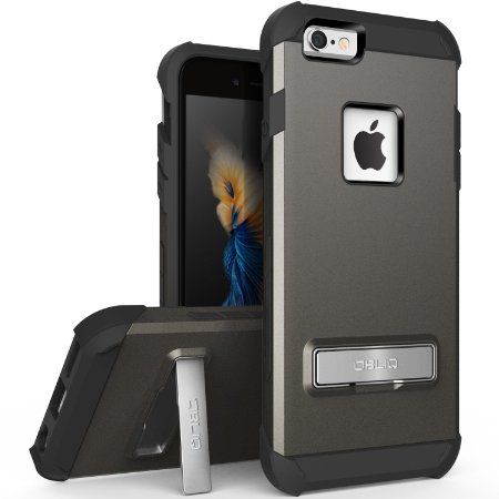 iPhone 6S Plus Case OBLIQ Skyline AdvanceSpace Gray with Metal Kickstand Dual Layered Metallic Heavy Duty Hard Protection Hybrid High Quality Case for iPhone 6S Plus 2015 and iPhone 6 Plus 2014