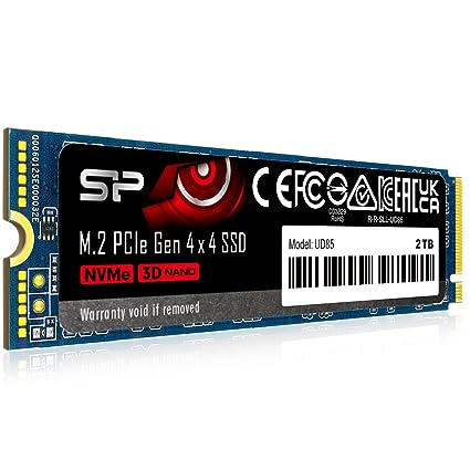 Silicon Power UD85 2TB NVMe PCIe 4.0 M.2 SSD, Up to 3600MB/s, 3D NAND M.2 2280 PCIe Gen4x4 Internal Solid State Drive for Desktop Laptop PC Computer