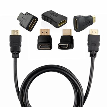 FarSail Gold Plated HDMI Adapter Combo With High Speed HDMI Cable (5FT/1.5M)