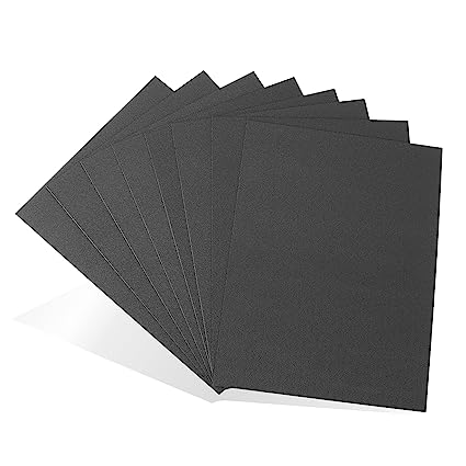 (8-Pack) CalPalmy ABS Plastic Sheets (Black) - 8” x 10” x 1/16” Plastic Sheet - Textured (Front) and Matte (Back) Surfaces - More Flexible and Moldable Than Acrylic Sheets - for Crafts and Decors