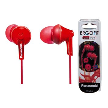 Panasonic RP-HJE125E-R Ergo Fit In-Ear Headphone - Red