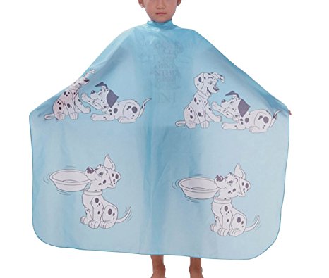 HILISS Child Kid Hair Cutting Cape Barber Styling Salon Waterproof Capes Cartoon Dogs,Blue,47"x31"