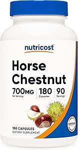 Nutricost Horse Chestnut Extract Capsules 700 MG Per Serving, 180 Capsules, 90 Servings - Non-GMO, Vegan