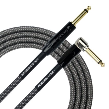 KIRLIN Cable IWB-202BFGL-10/CA 10-Feet Premium Plus Instrument Cable, Carbon Gray Woven Jacket