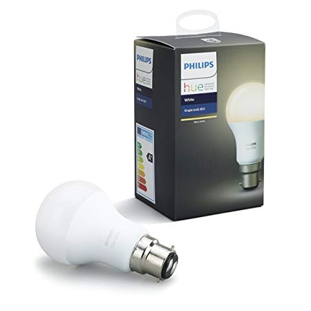 Philips Hue White Bayonet Cap (B22) Dimmable LED Smart Bulb (Compatible with Amazon Alexa, Apple HomeKit and Google Assistant)
