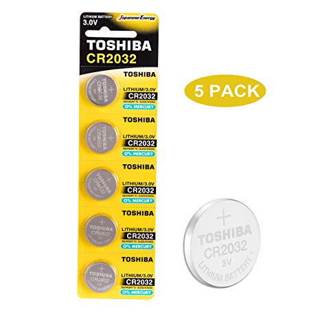 Toshiba CR2032 3V Lithium Coin Cell Battery Pack of 5