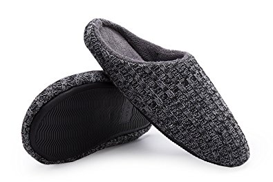 Men's Comfort Knitted Memory Foam House Slippers Autumn Winter Anti-skid Plush Indoor Outdoor Shoes