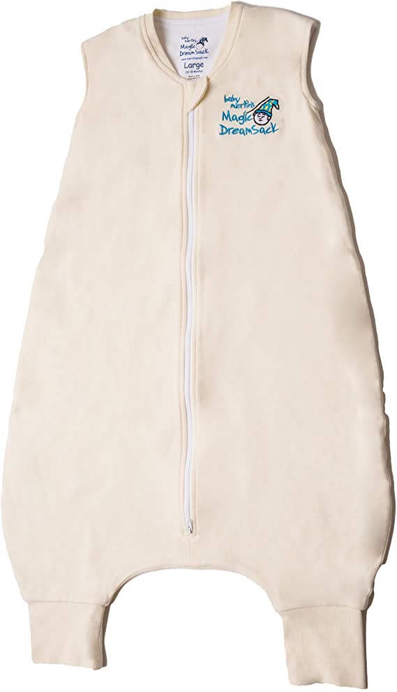 Baby Merlin's Magic Dream Sack Walker- Double Layer Wearable Blanket - Cotton - Cream - 12-18 Months