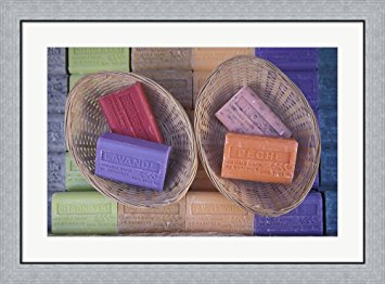 Traditional Soaps, Marseille, France by Dave Bartruff / Danita Delimont Framed Art Print Wall Picture, Flat Silver Frame, 35 x 26 inches