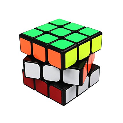 FC MXBB 3x3 PVC Stikcer Smooth Speed Puzzle Magic Cube Black -Twist Brain Teasers IQ Toys for kids 56mm
