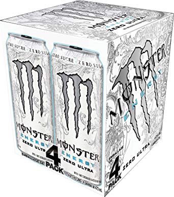Monster Energy, Ultra Zero, 473mL cans, Pack of 4