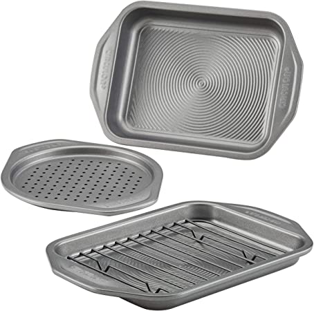 Circulon Total Bakeware Nonstick Toaster Oven & Personal Pizza Pan Baking Set, 4-Piece