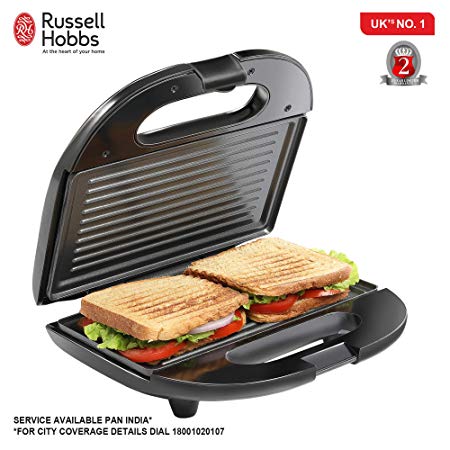 Russell Hobbs RST750GR – 750 Watt Non-stick Crispy Grill Sandwich Toaster for Multi snacks with Fixed Grilled Plate and 2 Years Warranty