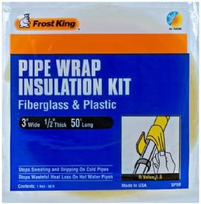 Frost King Fiberglass Pipe Wrap Kits, 3"x1/2"x50'