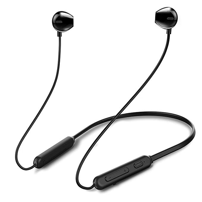 Bluetooth Headphones,Wireless Earphones, HiFi Bass Stereo in-Ear Earbuds with Mic,Noise Cancelling Bluetooth Headset for Sport (Bluetooth 5.0 & IPX5) (Black)