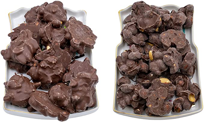 Chocolate Peanut & Caramel Clusters 1.2 lbs - Double Holiday Pack of 9 oz Boxes