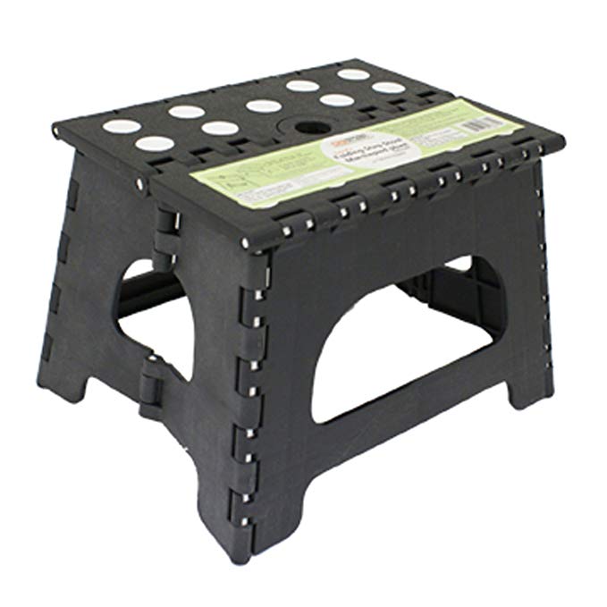 Range Kleen SS1B Black Foldable Single Step Stool, 2 inch folded - 9 inch unfolded