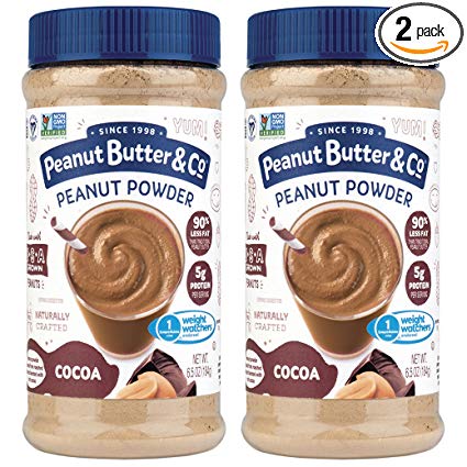 Peanut Butter & Co. Powdered Peanut Butter, Non-GMO, Gluten Free, Vegan, Cocoa, 6.5 Ounce Jars (Pack of 2)