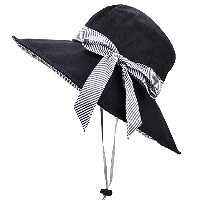 Sun Hats for Women Roll-up Wide Brim Summer Beach Hat Foldable Floppy Cotton Hat