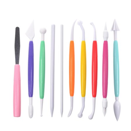 Cosmos ® 10 Pieces Muticolor DIY Cake Fondant&gumpaste Decorating Modeling Tools Set