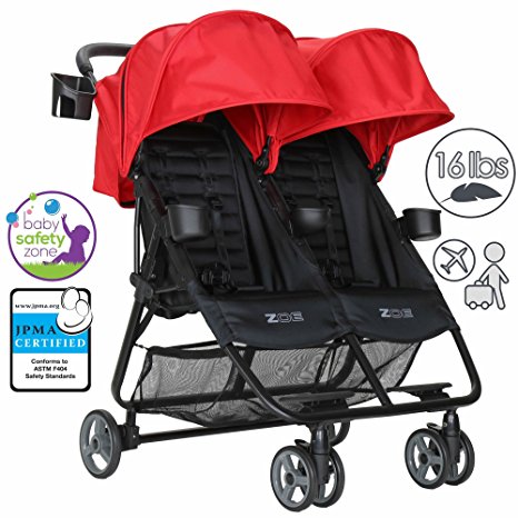 ZOE Umbrella XL2 Double Stroller, BEST - Red