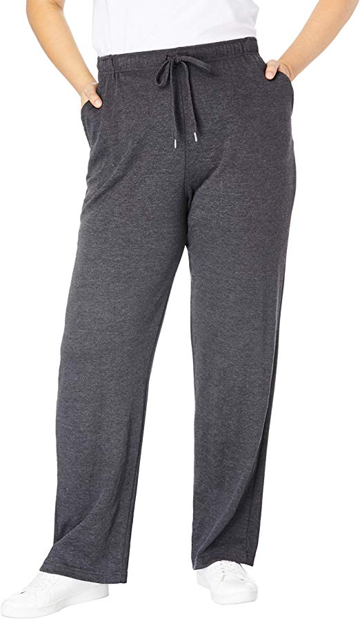 Woman Within Women's Plus Size Sport Knit Straight Leg Pant