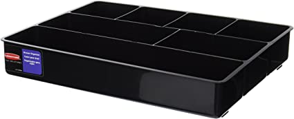 Rubbermaid Extra Deep Desk Drawer Director Tray, Plastic, 11.875 x 15 x 2.5 Inches, Black (11906ROS)