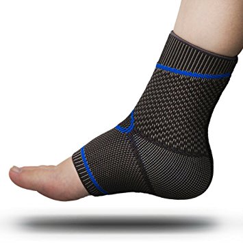 Premium Foot Sleeve and Ankle Brace Compression Support by FOMI Care | Stabilizing Sock Wrap for Plantar Fasciitis, Stiff or Sore Muscles | Reduces Swelling, Comforts Heal Spurs (Small / Medium)