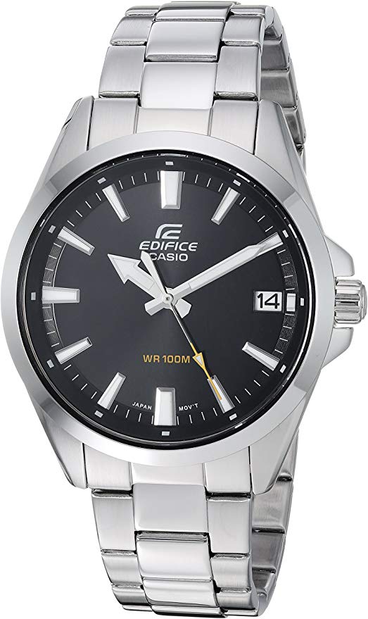 Casio Men's Edifice Quartz Watch with Stainless-Steel Strap, Silver, 19.7 (Model: EFV-100D-1AVCR)