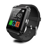 U8 Bluetooth Smart Watch WristWatch Phone with Camera Touch Screen for Android OS and IOS Smartphone Samsung Smartphone Black