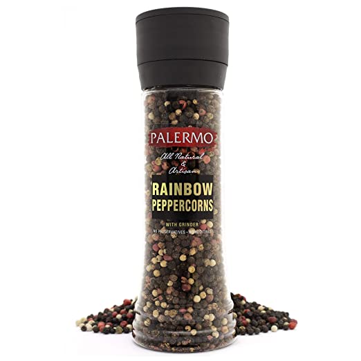 Palermo Rainbow Peppercorn with Grinder, Kosher, All Natural, No Additives, 5.6oz