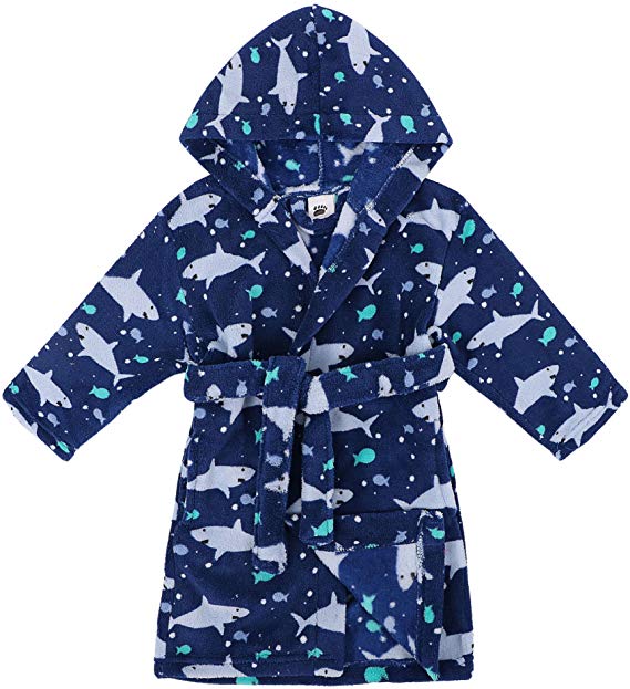 Verabella Boys Girls' Plush Soft Fleece Printed Hooded Beach Cover up Pool wrap