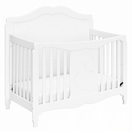 Stork Craft Princess 4 in 1 Fixed Side Convertible Crib, White